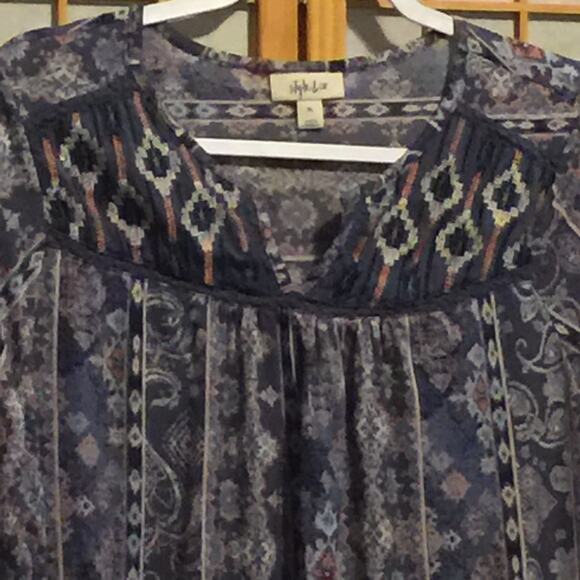 Women's Style & Co 3/4 sleeve top PL - Picture 2 of 6